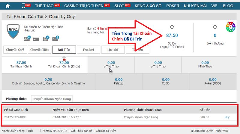 Hướng Dẫn 5 Bước Rút Tiền W88 Nhanh Gọn An Toàn 11 Hướng dẫn chi tiết cách rút tiền W88 về tài khoản