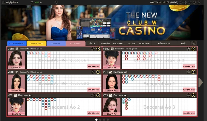 Review các chuyên mục game trong Club W Casino W88