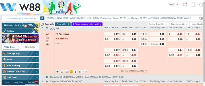 Thể thao SABA W88 nơi hội tụ hàng ngàn trận đấu kịch tính đỉnh cao 4 Thể thao SABA W88 với thiết kế giao diện thân thiện, dễ thao tác